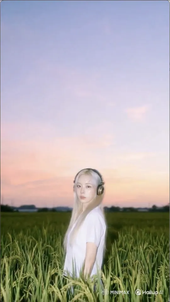 上传照片，生成从城市十字路口到阳光草地的氛围感转场 by Hailuo AI Video Generator